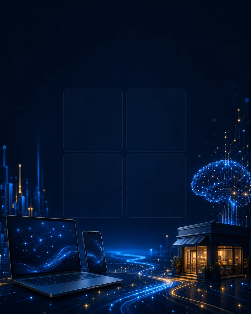 Inteligência artificial conectada a loja, computador e celular